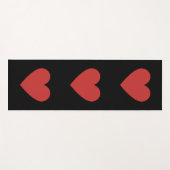 Rote Herzen schwarzer Hintergrund Yoga matte (Vorderseite (Horizontal))