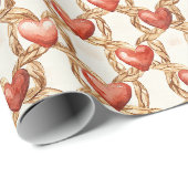 Rote Herzen Seile Valentinstag Geschenkpapier (Rolleneckpunkt)