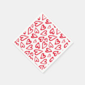 Rote Herzen Serviette (Ecke)