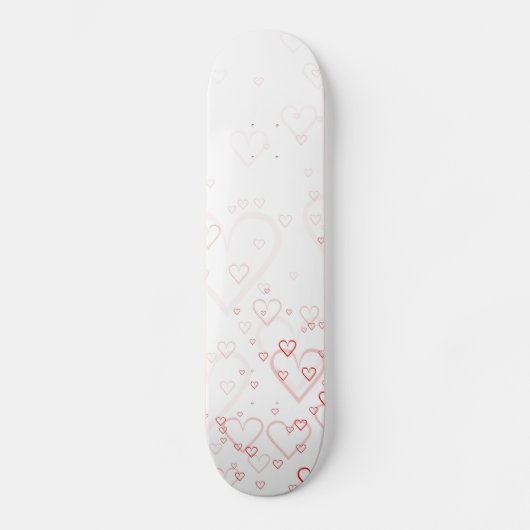 Rote Herzen Skateboard (Vorderseite)