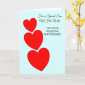 Rote Herzen Sohn und Ehefrau Personalisierter Jahr Karte (Gelbe Blume)