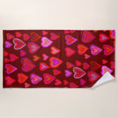 Rote Herzen Strandtuch (Vorderseite)
