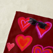 Rote Herzen Strandtuch (Beispiel)
