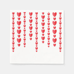 Rote Herzen Süße Valentinstag Serviette