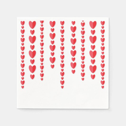 Rote Herzen Süße Valentinstag Serviette (Vorderseite)