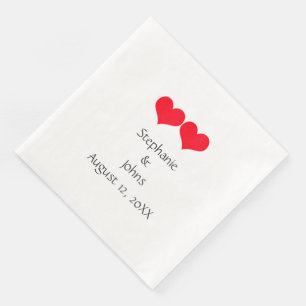Rote Herzen Süßes Paar Hochzeit Valentinstag 2023 Serviette