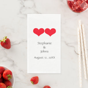 Rote Herzen Süßes Paar Hochzeit Valentinstag 2023 Serviette
