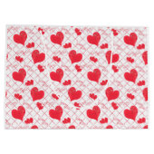 Rote Herzen, Text, "Liebe du" . Große Geschenktüte (Rückseite)