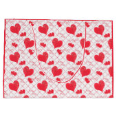 Rote Herzen, Text, "Liebe du" . Große Geschenktüte (Rückseite)