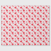 Rote Herzen, Text, "Liebe du", rot und weiß. Geschenkpapier (Flach)