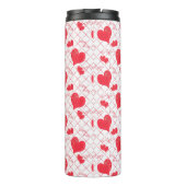 Rote Herzen, Text, "Liebe du" . Thermosbecher (Rückseite)