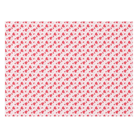 Rote Herzen, Text, "Liebe du" . Tischdecke (Vorderseite (Horizontal))