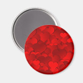 Rote Herzen Textur Magnet (Vorderseite/Rückseite)