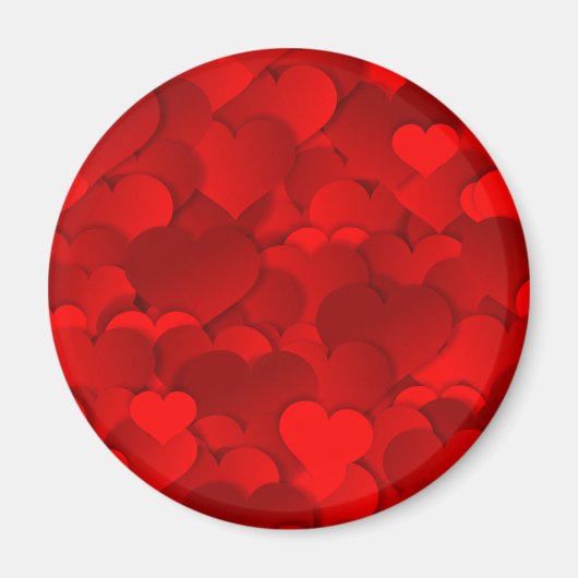 Rote Herzen Textur Magnet (Vorne)