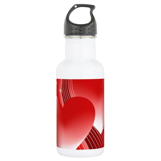 Rote Herzen Trinkflasche (Vorderseite)