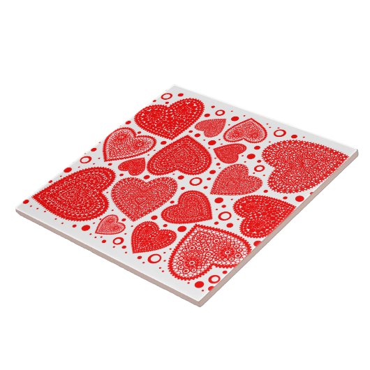 Rote Herzen über das gesamte Muster Fliese (Seite)