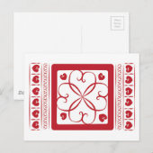 Rote Herzen überall Postkarte (Vorne/Hinten)