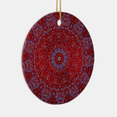 Rote Herzen und Blaue Spitzen Ornament (Rechts)