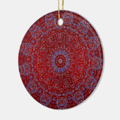 Rote Herzen und Blaue Spitzen Ornament (Links)
