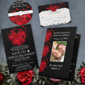 Rote Herzen und Rose Hochzeitsstift Poster