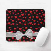 rote Herzen und schwarzer Bogen Mousepad (Mit Mouse)