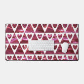 ROTE HERZEN UND TRIANGLES SCHREIBTISCHUNTERLAGE (Tastatur & Maus)