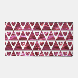 ROTE HERZEN UND TRIANGLES SCHREIBTISCHUNTERLAGE