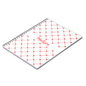 Rote Herzen und Zeilen Notebook Notizblock (Linke Seite)