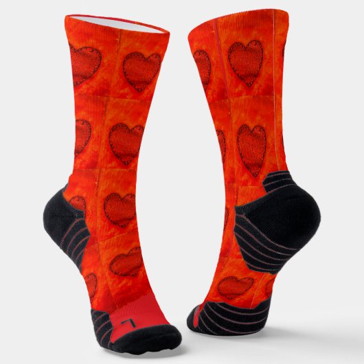 Rote Herzen Valentinsocken Socken (Gewinkelt)