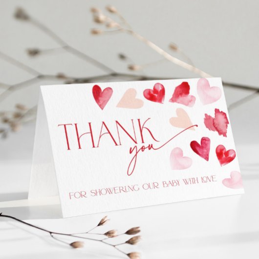 Rote Herzen Valentinstag Baby Shower Danke