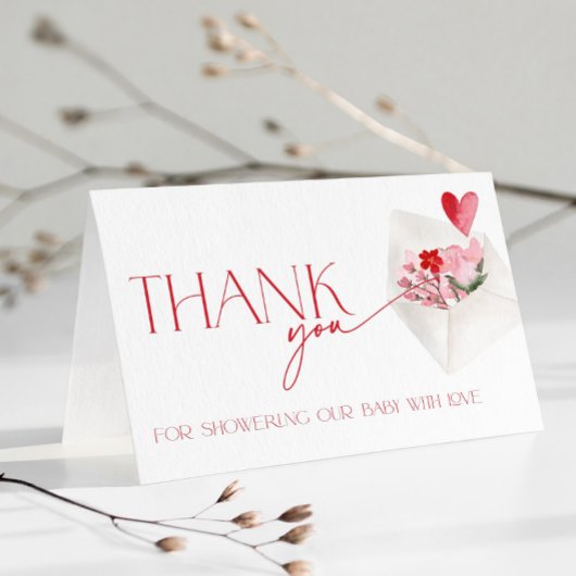 Rote Herzen Valentinstag Baby Shower Danke