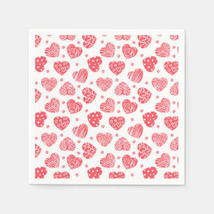 Rote Herzen Valentinstag Liebe Serviette