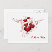 Rote Herzen verflochten, ich Liebe Sie Postkarte (Vorne/Hinten)