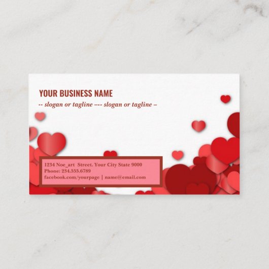  Rote Herzen Visitenkarte (Rückseite)