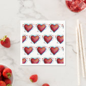 Rote Herzen Wasserfarbenherzen Hochzeiten von Napk Serviette (Beispiel)