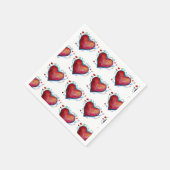 Rote Herzen Wasserfarbenherzen Hochzeiten von Napk Serviette (Ecke)