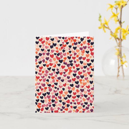 rote Herzen, Wünsche, leere Begrüßung Karte (Gelbe Blume)