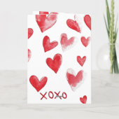 Rote Herzen XOXO Karte (Rückseite)
