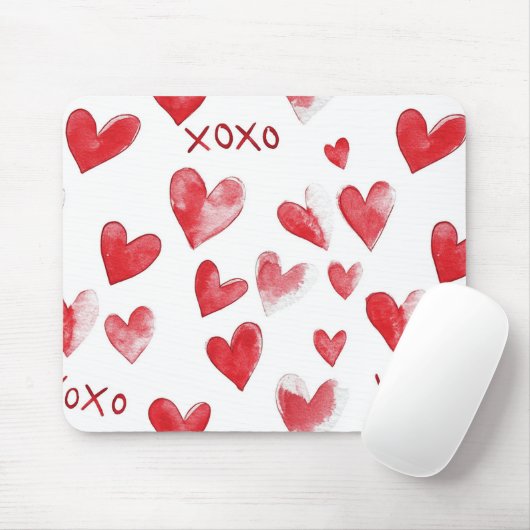 Rote Herzen XOXO Mousepad (Mit Mouse)
