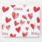 Rote Herzen XOXO Mousepad (Vorne)