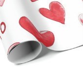 Rote Herzen XOXO Valentinstag Geschenkpapier (Rolleneckpunkt)