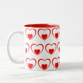 Rote Herzen Zweifarbige Tasse (Links)