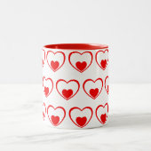 Rote Herzen Zweifarbige Tasse (Mittel)