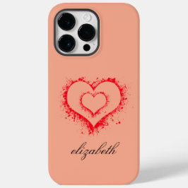 rote Herzform farbenfroher Hintergrund personalisi Case-Mate iPhone 14 Pro Max Hülle