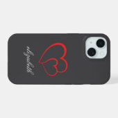 rote Herzform farbenfroher Hintergrund personalisi iPhone 15 Hülle (Rückseite (Horizontal))