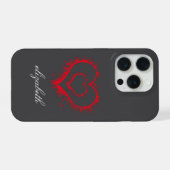 rote Herzform farbenfroher Hintergrund personalisi iPhone Hülle (Rückseite (Horizontal))
