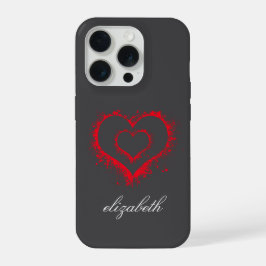 rote Herzform farbenfroher Hintergrund personalisi iPhone 15 Pro Hülle