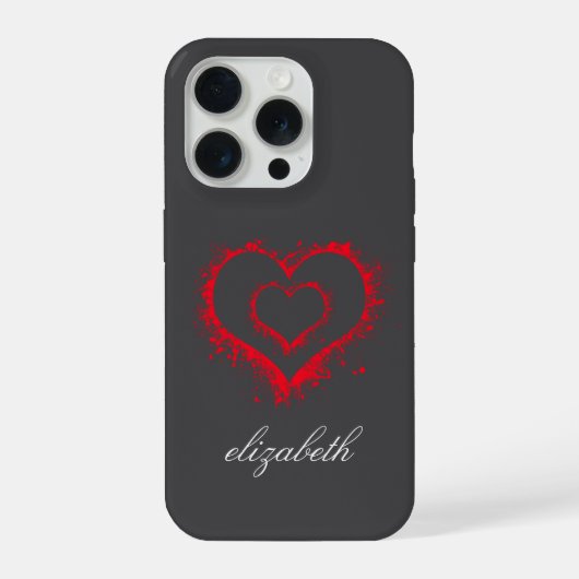 rote Herzform farbenfroher Hintergrund personalisi iPhone Hülle (Rückseite)