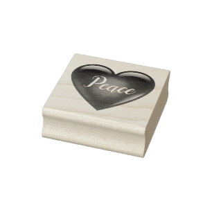 Rote Herzform / Frieden / Liebe / Wohltätigkeit /  Gummistempel