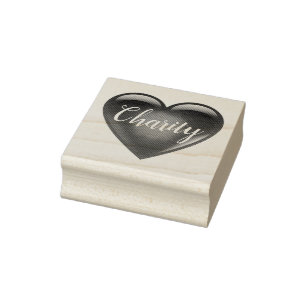 Rote Herzform / Frieden / Liebe / Wohltätigkeit /  Gummistempel